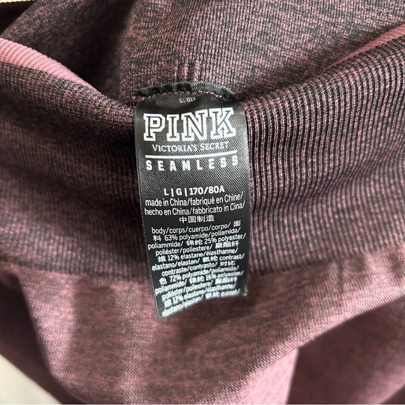 PINK Victoria's Secret Seamless Workout Leggings in Merlot Size Large - Picture 5 of 5
